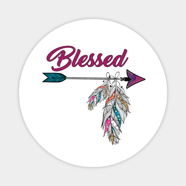 Arrow Blessed Feathers Magnet by creativegraphics247